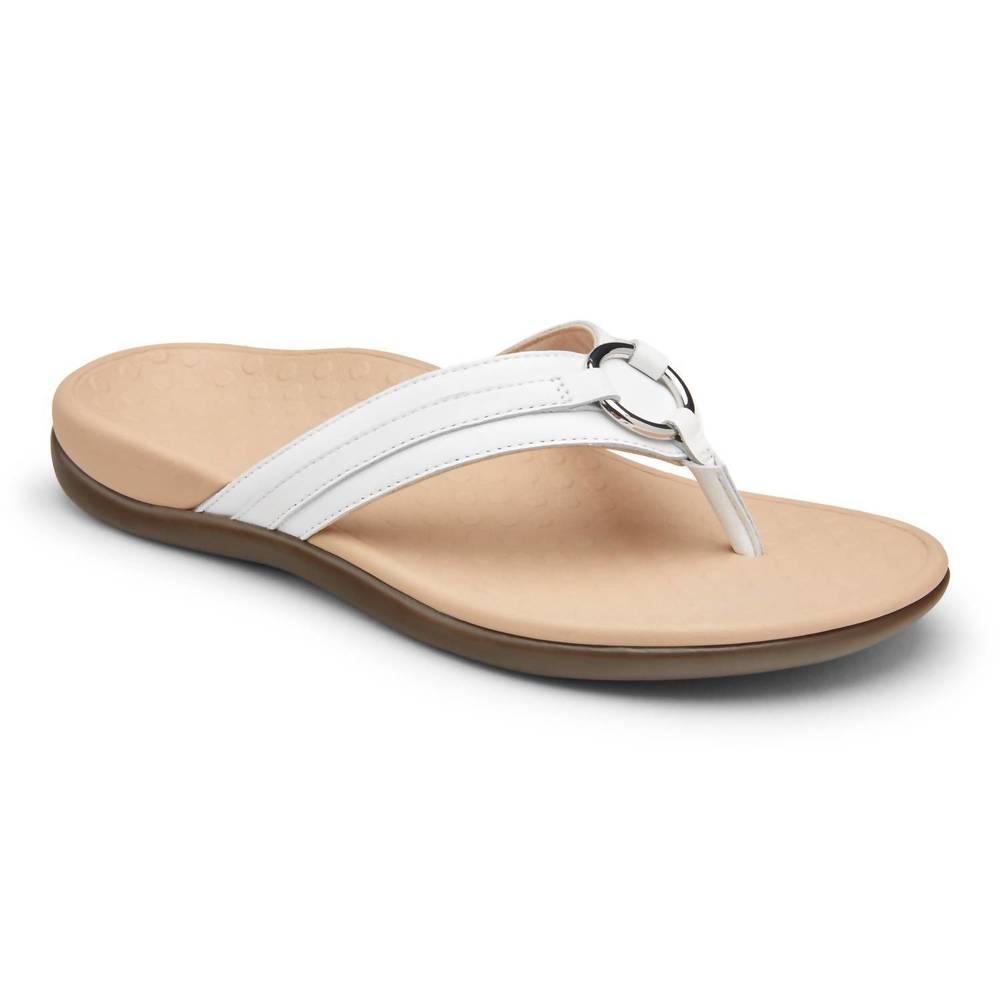 NEW VIONIC women's tide aloe flip flop sandal in white